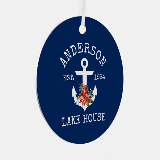 レイ航海のクハウスいかりウィンターフローラブルー メタルオーナメント (正面右)