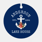 レイ航海のクハウスいかりウィンターフローラブルー メタルオーナメント (裏面)