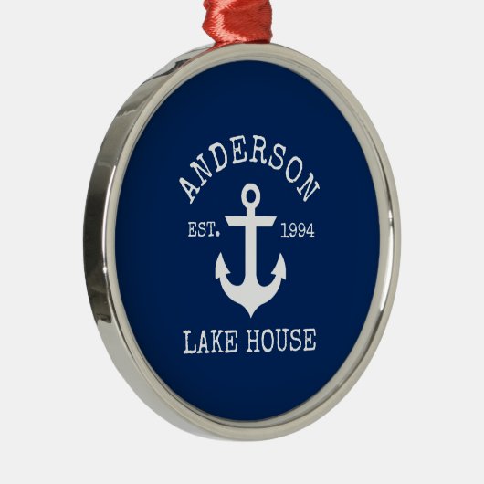 レイ航海のクハウスいかりファミリーネームブルー メタルオーナメント (右)