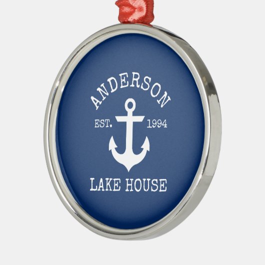 レイ航海のクハウスいかりファミリーネームブルー メタルオーナメント (左)
