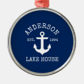 レイ航海のクハウスいかりファミリーネームブルー メタルオーナメント (正面)