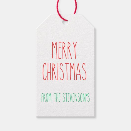レイ・ダンインスパイアン・メリーパーソナライズされた・クリスマス ギフトタグ (正面)