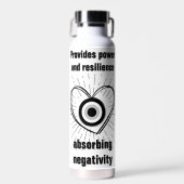レイ、ハート、黒悪の眼の保護モノグラム | ウォーターボトル (正面)