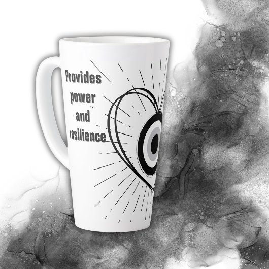 レイ、ハート、黒悪の眼の保護モノグラム | カフェラテマグ