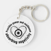 レイ、ハート、黒悪の眼の保護モノグラム | キーホルダー (裏面)