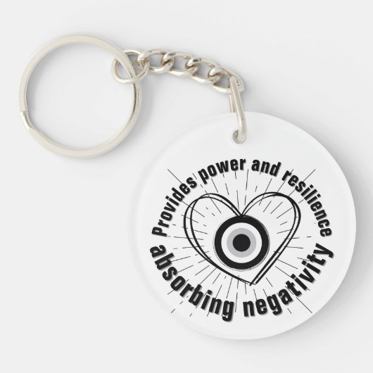 レイ、ハート、黒悪の眼の保護モノグラム | キーホルダー (正面)