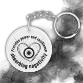 レイ、ハート、黒悪の眼の保護モノグラム | キーホルダー