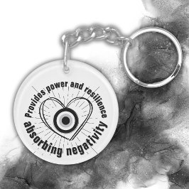 レイ、ハート、黒悪の眼の保護モノグラム | キーホルダー
