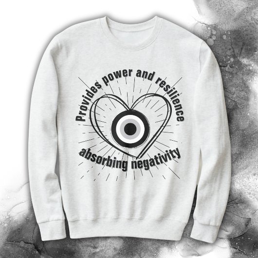 レイ、ハート、黒悪の眼の保護モノグラム | スウェットシャツ