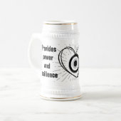 レイ、ハート、黒悪の眼の保護モノグラム | ビールジョッキ (正面左)