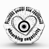 レイ、ハート、黒悪の眼の保護モノグラム | フォトブロック (正面)