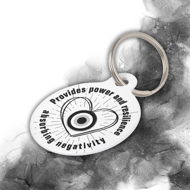 レイ、ハート、黒悪の眼の保護モノグラム | ペット　ネームタグ (クリエイターアップロード済み)