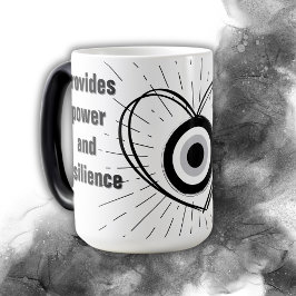 レイ、ハート、黒悪の眼の保護モノグラム | モーフィングマグカップ
