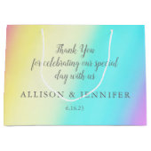 レウかわいらしン結婚ボーパーソナライズされた ラージペーパーバッグ (正面)