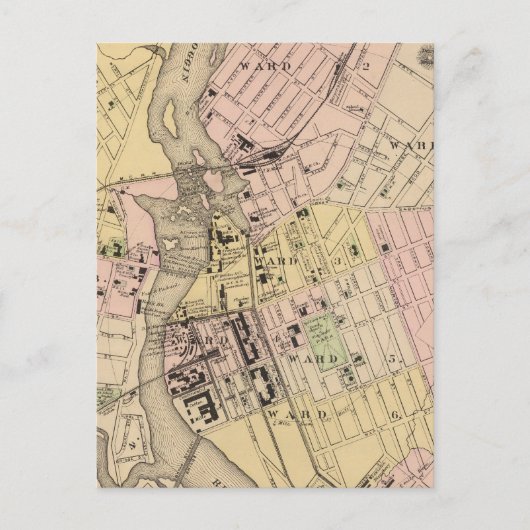 レウィストンの地図 ポストカード (正面)