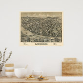 レウィスバーグ, PAパノラママップ – 1884 ポスター (キッチン)