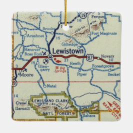 レウィズタウンモンタナヴィンテージの地図 セラミックオーナメント