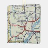 レウィズタウンILヴィンテージの地図 セラミックオーナメント (左)