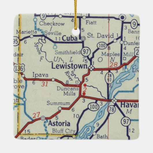 レウィズタウンILヴィンテージの地図 セラミックオーナメント (裏面)