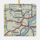 レウィズタウンILヴィンテージの地図 セラミックオーナメント (正面)