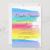 レウエレガントンモダンLGBTの結婚カップルのシャワー 招待状 (正面)