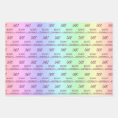 レウパーソナライズされたエレガントンストライプボー誕生日50 ラッピングペーパーシート (正面2)