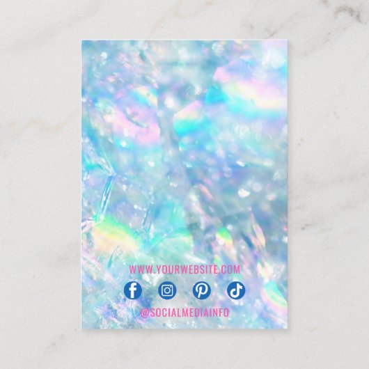 レエレガントカラフルインボー結晶ジュエリー表示 名刺 (裏面)