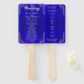 レエレガントガルゴールデンタイポグラフィ結婚式 プログラム ハンドファン (正面&裏面)