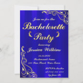 レエレガントガルゴールデン王室のブルーバチェロレッテ 招待状 (正面)