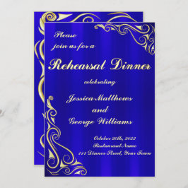 レエレガントガルゴールデン王室のブルーリハーサルディナー 招待状