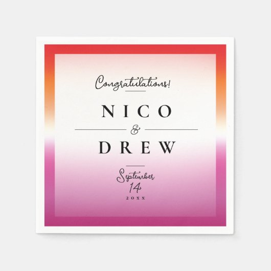 レエレガントズプライド結婚ズ スタンダードカクテルナプキン (正面)