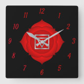 レエレガントッドルートチャクラチゼンヨガスピリチュアルロー スクエア壁時計 (正面)