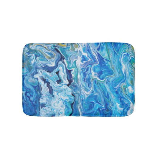 レエレガントースアゲート6 -海ブルー バスマット (正面)