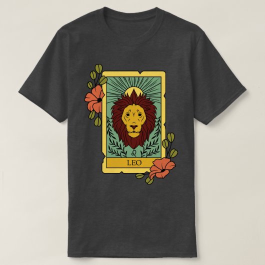 レオおもしろい〔占星術の〕十二宮図サインレオタロットd tシャツ (デザイン正面)