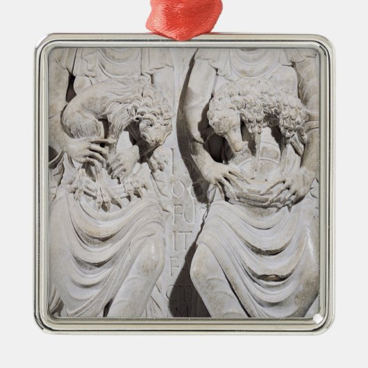 レオおよび牡羊座のシンボルや象徴 メタルオーナメント (正面)