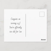 レオにはもう年齢的に無理 - 25歳の誕生日 ポストカード (裏面)