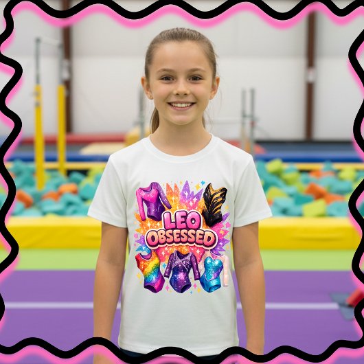 レオに夢中 カラフルな女子体操レオタード Tシャツ