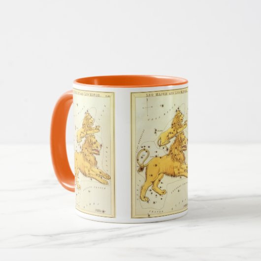 レオのライオン ヴィンテージ星座 ウラニアの鏡 マグカップ (正面左)