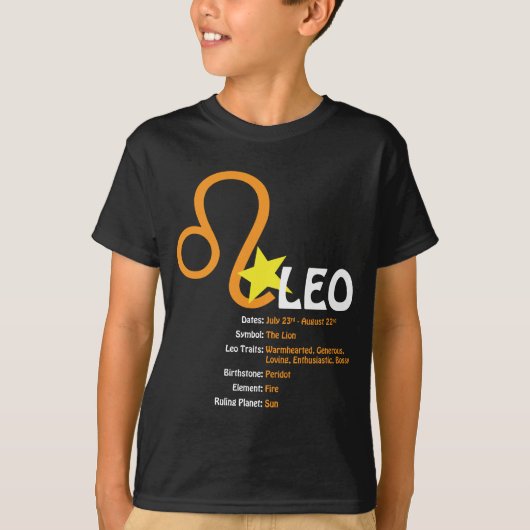 レオの特性の子供の暗闇のTシャツ Tシャツ (正面)