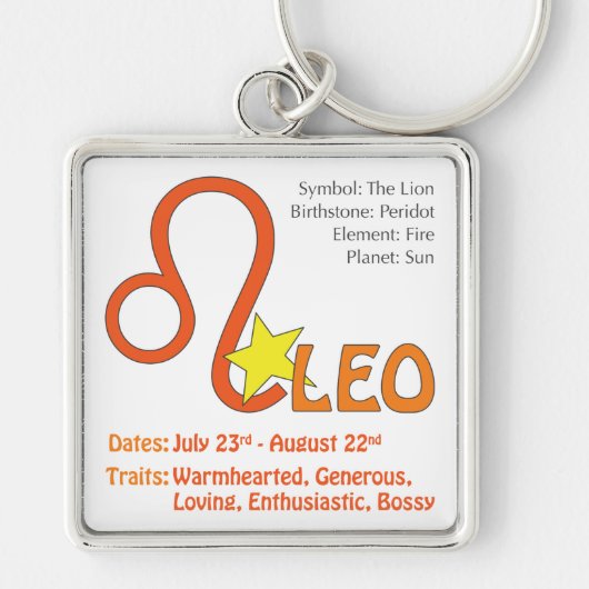 レオの特性正方形のKeychain キーホルダー (正面)