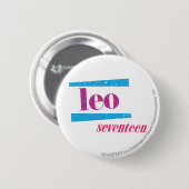 レオの紫色 缶バッジ (正面&裏面)