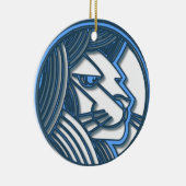 レオの(占星術の)十二宮図のオーナメント セラミックオーナメント (右)