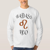 レオの(占星術の)十二宮図のカッコいいのおもしろいなBadassの驚きのギフト Tシャツ (正面)