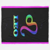 レオの(占星術の)十二宮図のフリースブランケット フリースブランケット (正面(横))