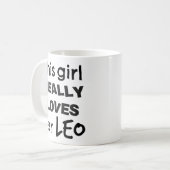 レオの(占星術の)十二宮図のマグ実際にこの女の子 コーヒーマグカップ (正面左)