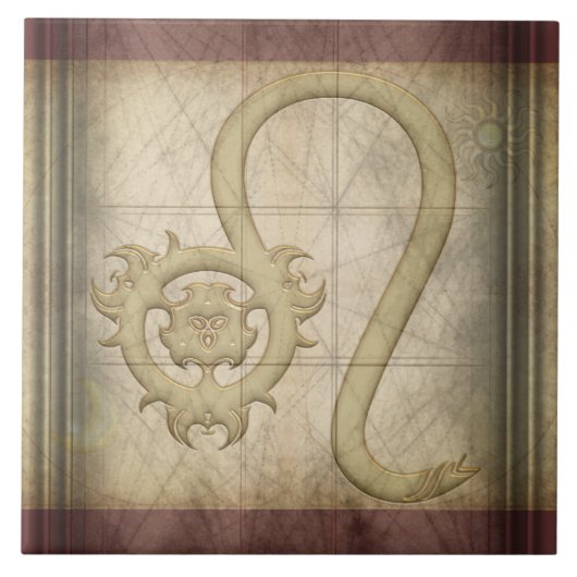 レオの(占星術の)十二宮図の印 タイル (正面)