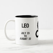 レオの(占星術の)十二宮図の印("ライオン") ツートーンマグカップ (左)
