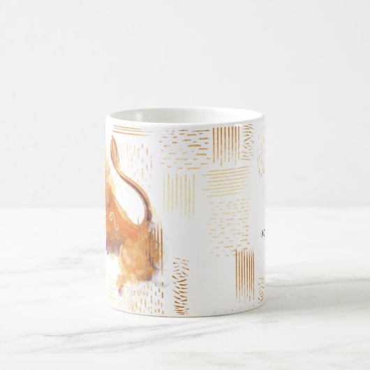 レオの(占星術の)十二宮図の水彩画の誕生日のマグ コーヒーマグカップ (中央)