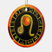 レオの(占星術の)十二宮図の誕生日の宝石の黄色のトパーズの金ゴールド セラミックオーナメント (左)