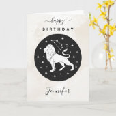 レオアストロロジー〔占星術の〕十二宮図スターサイン占星術大理石 カード (黄色い花)